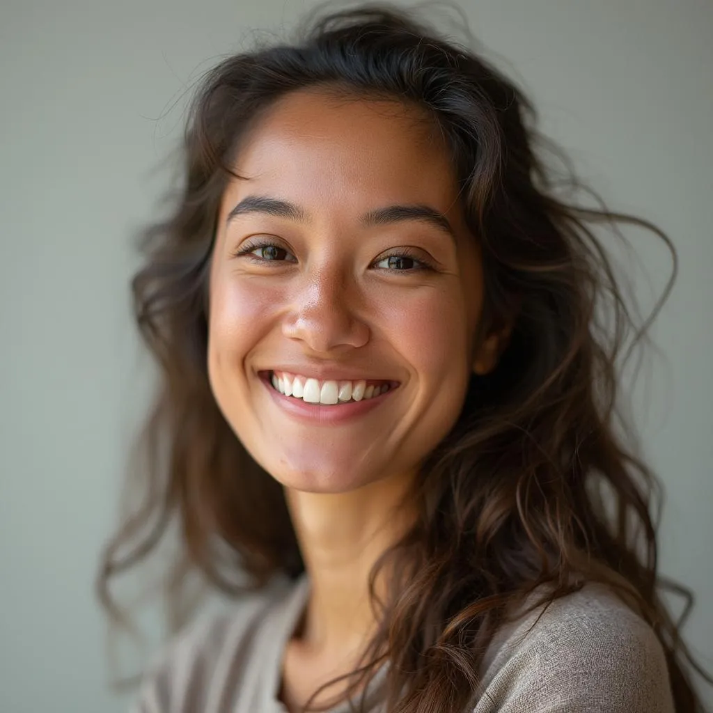 Persona sonriendo con confianza